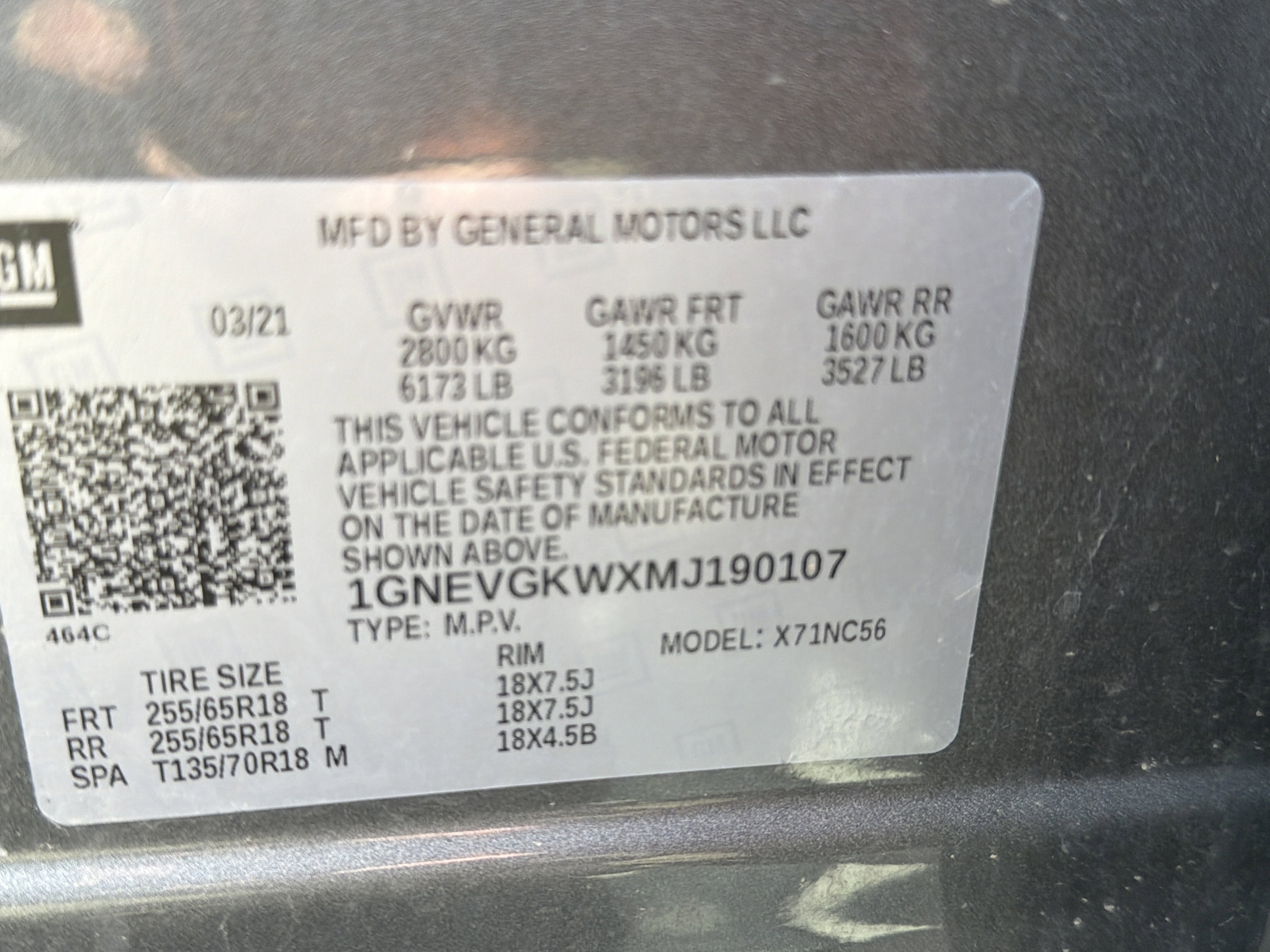 2021 Chevrolet Traverse LT Cloth