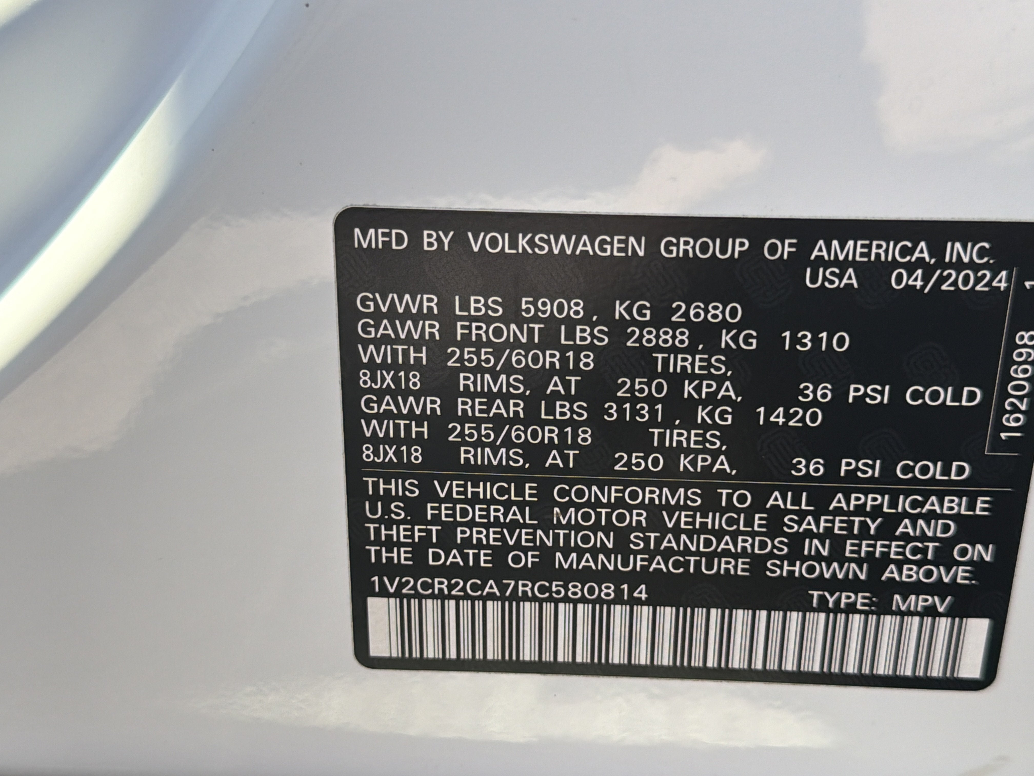 2024 Volkswagen Atlas 2.0T Peak Edition SE w/Technology 4MOTION
