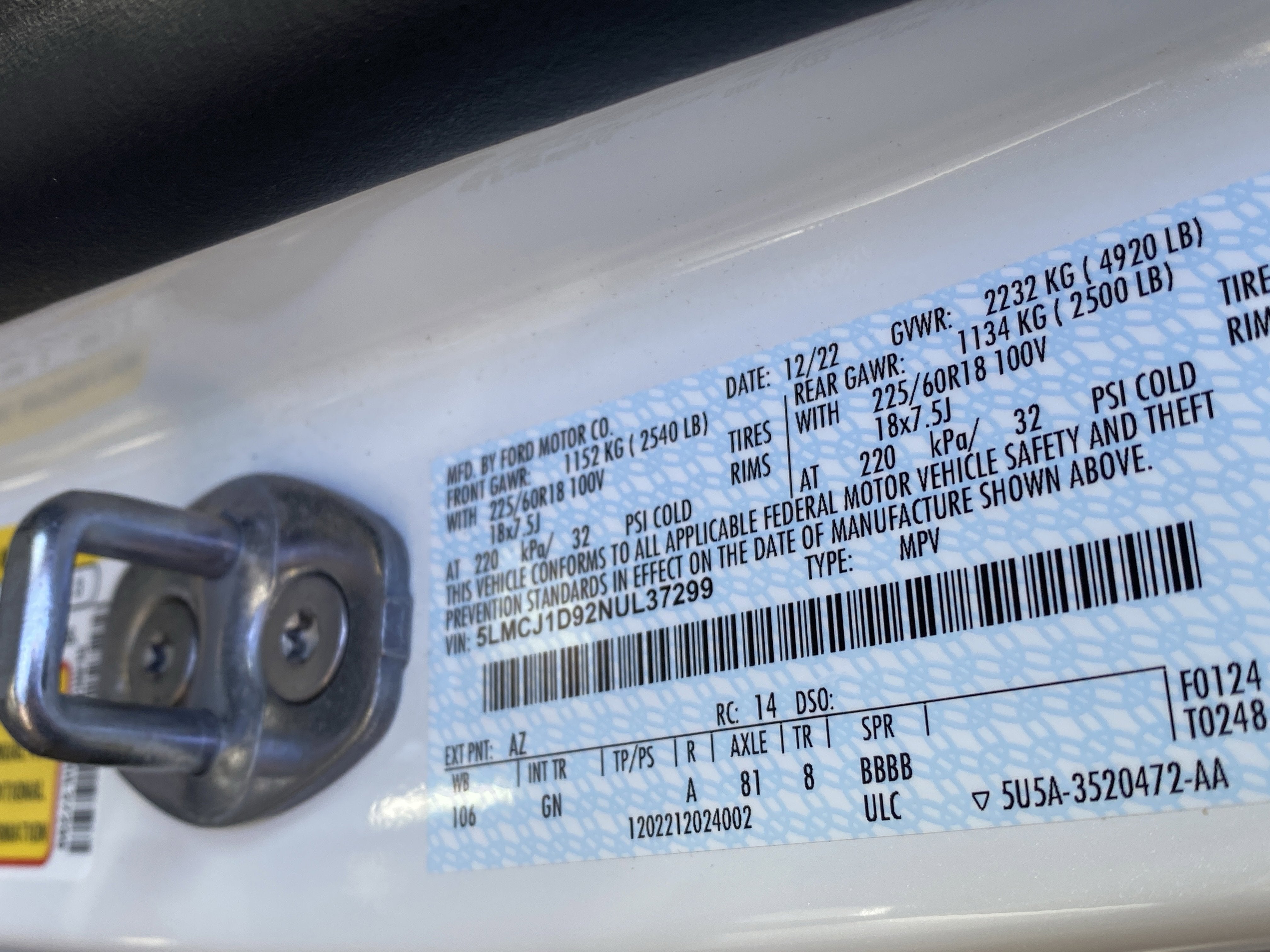 2022 Lincoln Corsair Standard