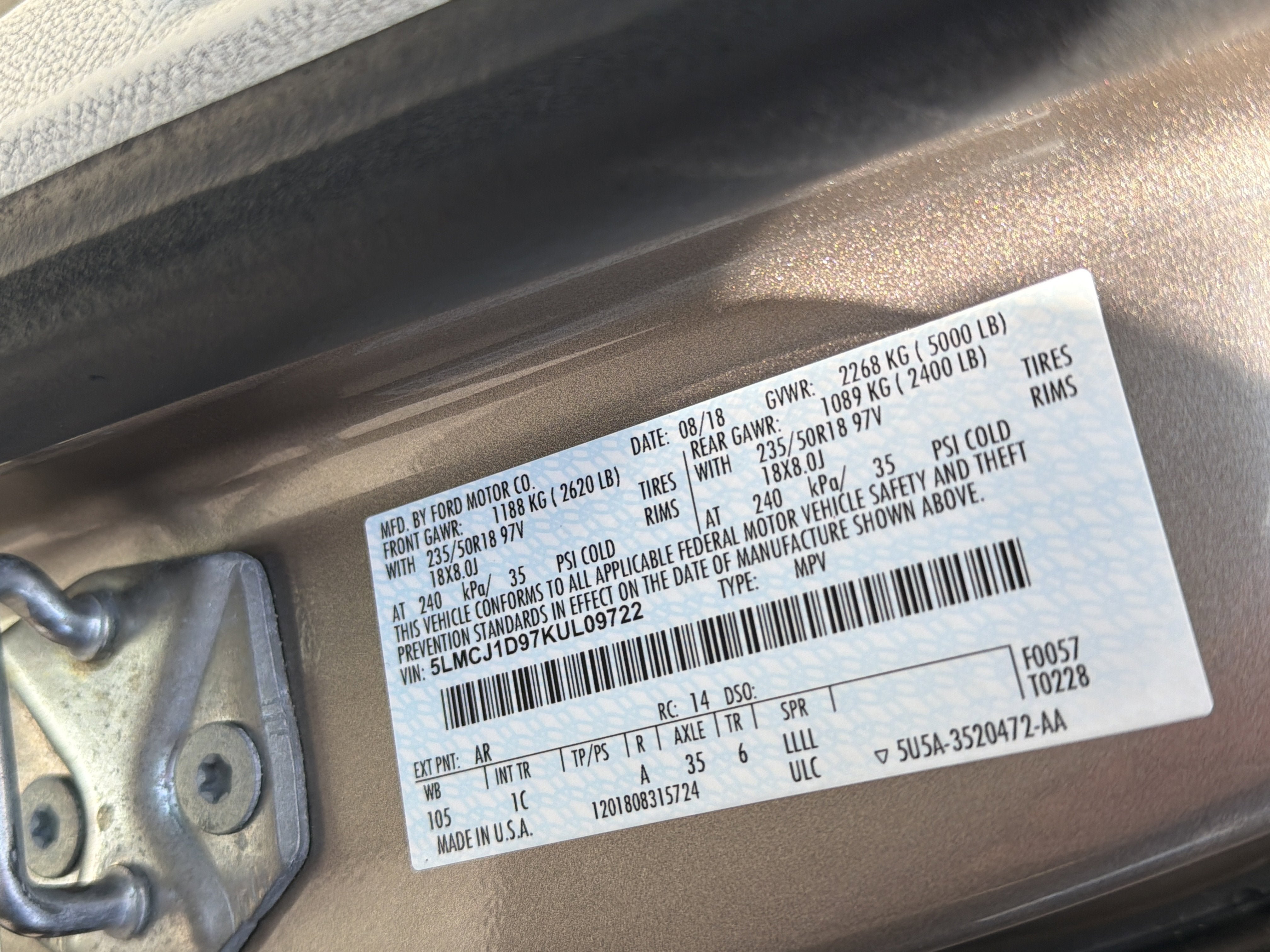 2019 Lincoln MKC Standard