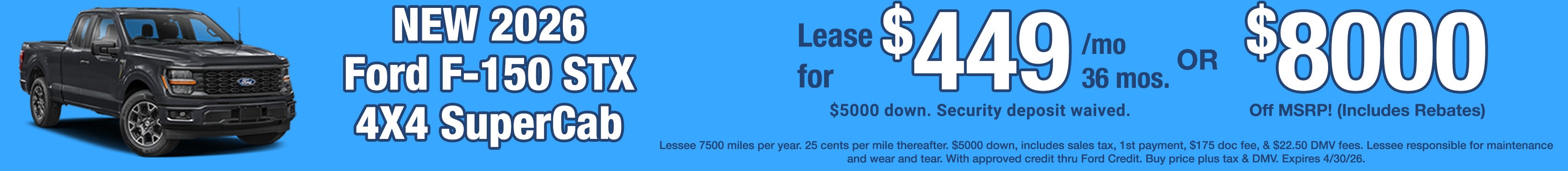New 2026 Ford F-150 Super Cab STX 4X4