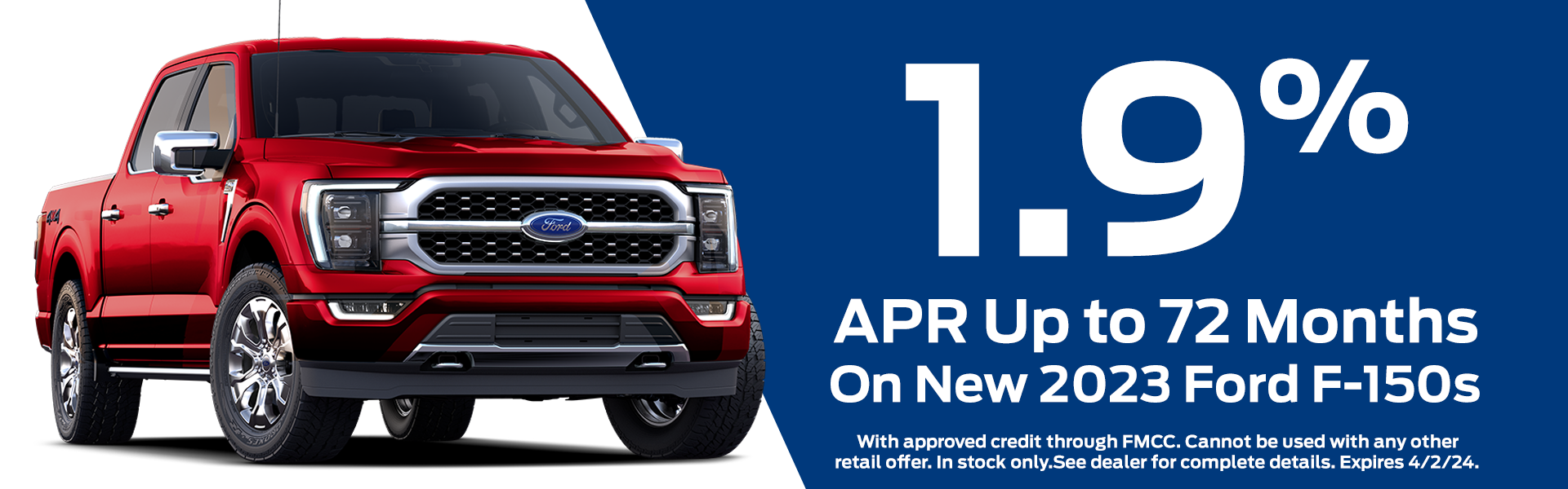 1.9% APR Up to 72 Months on New 2023 F-150s