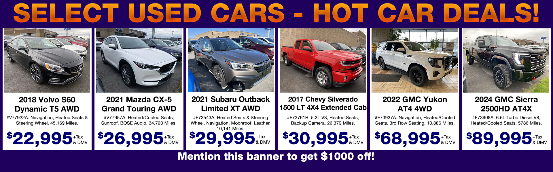 Great Deals on Used Cars